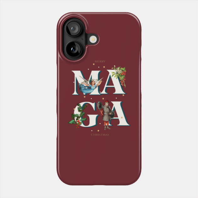 Donald Trump MAGA Christmas Phone Case by QuirkyQuest Creations