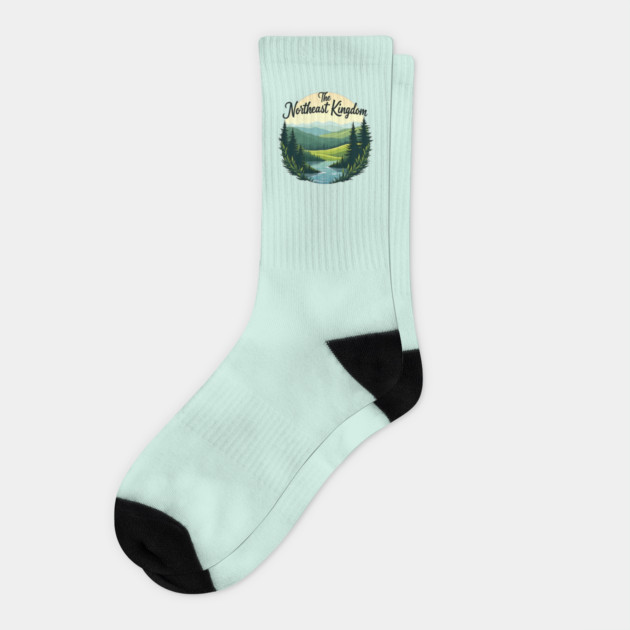 Scenic Northeast Kingdom Landscape Design – Nature-Inspired Artwork Socks by WarFX Designs