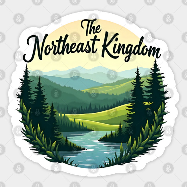 Scenic Northeast Kingdom Landscape Design – Nature-Inspired Artwork Sticker by WarFX Designs