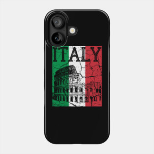 Italy - Colosseum - Grunger Retro Flag Phone Case