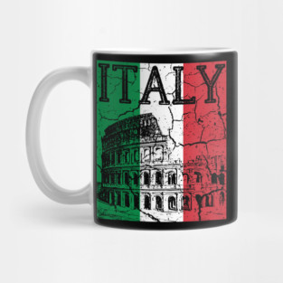 Italy - Colosseum - Grunger Retro Flag Mug