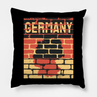 Germany Flag - Berlin Wall - Grunge Pillow