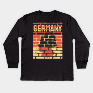 Germany Flag - Berlin Wall - Grunge Kids Long Sleeve T-Shirt