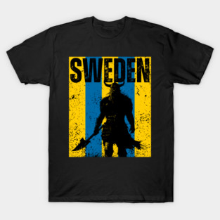 Sweden Flag - Retro Viking Design T-Shirt