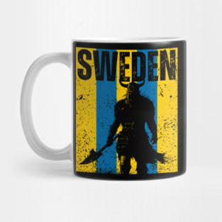 Sweden Flag - Retro Viking Design Mug