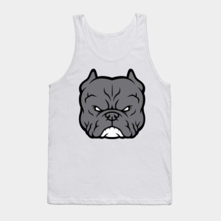 American Bully exotic bully pit bull dog design logo blue gray head Tank Top