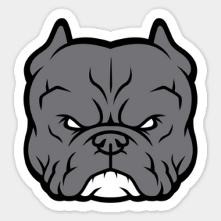 American Bully exotic bully pit bull dog design logo blue gray head Sticker
