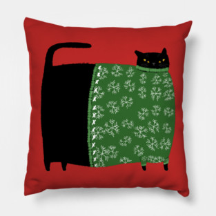 Chonky Christmas Sweater Cat Pillow