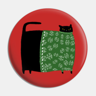 Chonky Christmas Sweater Cat Pin