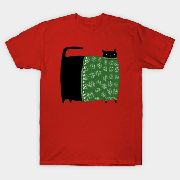 Chonky Christmas Sweater Cat T-Shirt by KilkennyCat Art