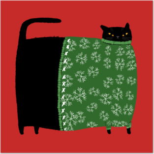 Chonky Christmas Sweater Cat Posters and Art