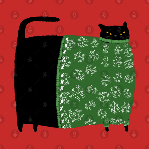 Chonky Christmas Sweater Cat by KilkennyCat Art