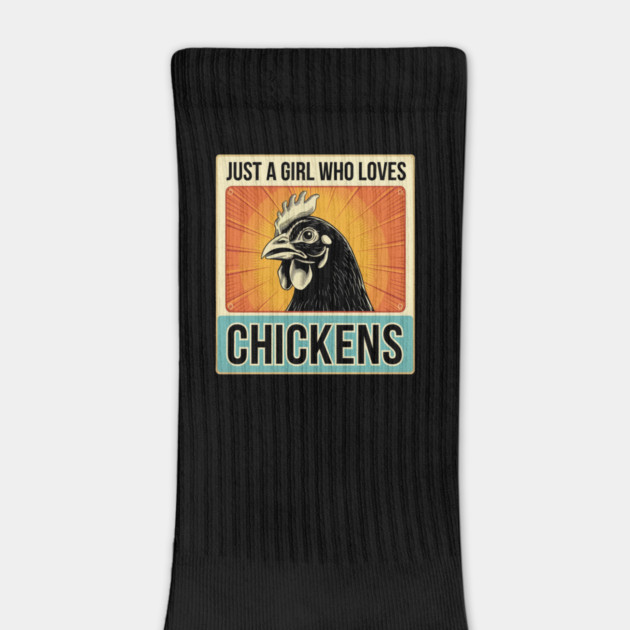 Just A Girl Who Loves Chickens, Fun Gifts, Retro Design for Chicken Lovers by Pixel Threads 