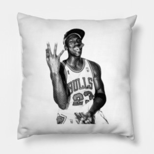 Michael Jordan Cigar - Vintage Halftone Pillow