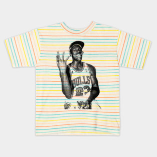 Michael Jordan Cigar - Vintage Halftone Kids T-Shirt
