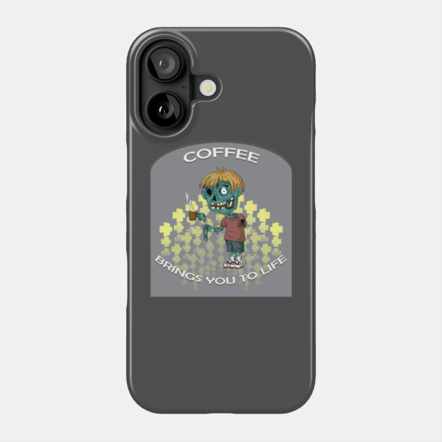 COFFEE ZOMBIE Phone Case by droidmonkey