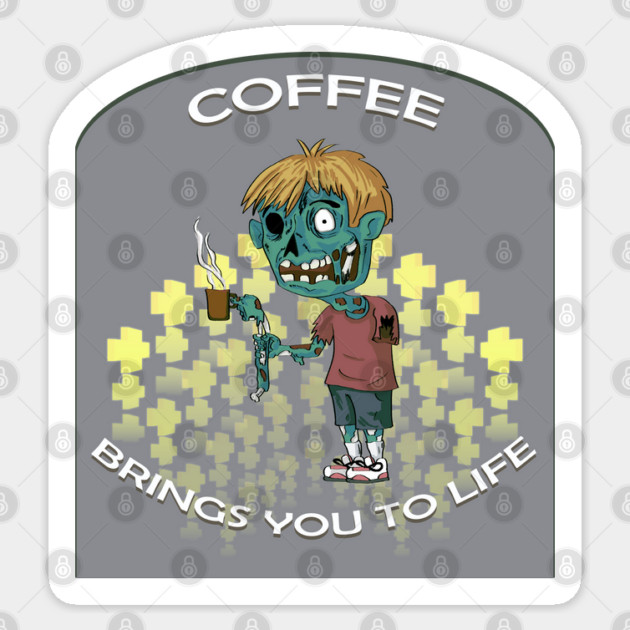 COFFEE ZOMBIE Sticker by droidmonkey