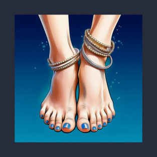 Feet with Blue Nail Polish T-Shirt