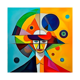 Abstract Portrait in Geometric Shapes T-Shirt
