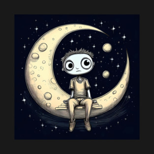 Boy on Crescent Moon T-Shirt