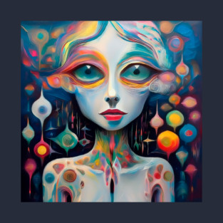 Abstract Portrait with Eyes T-Shirt