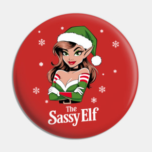 Sassy Christmas Elf Playful Attitude Pin
