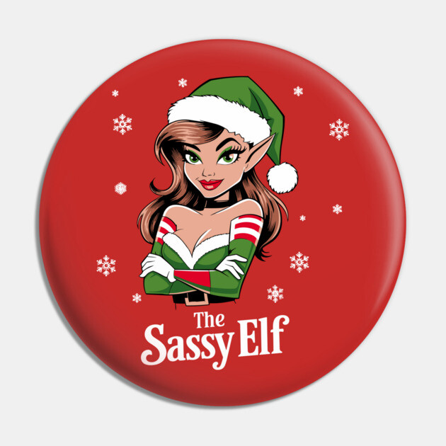 Sassy Christmas Elf Playful Attitude Pin by Anticorporati