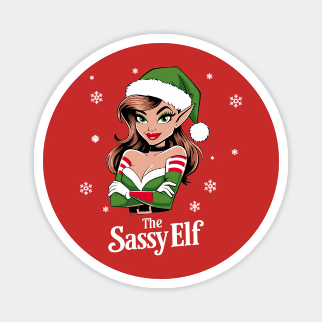 Sassy Christmas Elf Playful Attitude Magnet by Anticorporati
