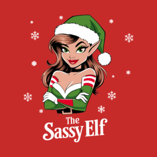 Sassy Christmas Elf Playful Attitude T-Shirt