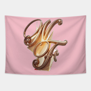 Artistic Alphabet Rendering of the Letters "N & F, t is Nature Tittle Tapestry