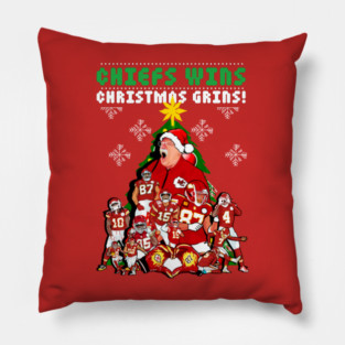 Chiefs wins, Christmas Grins! Pillow