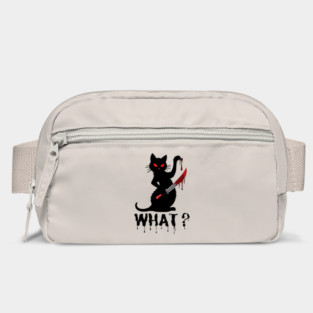 Cat What? Murderous Black Cat With Bloody Knife Bag