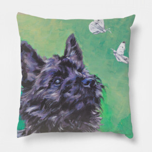 Cairn Terrier Fine Art Painting Pillow