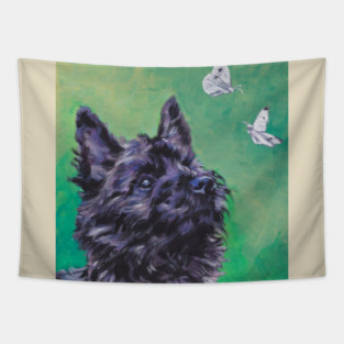Cairn Terrier Fine Art Painting Tapestry