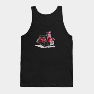Red Vespa Scooter Tank Top