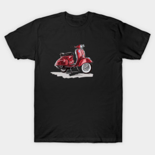 Red Vespa Scooter T-Shirt