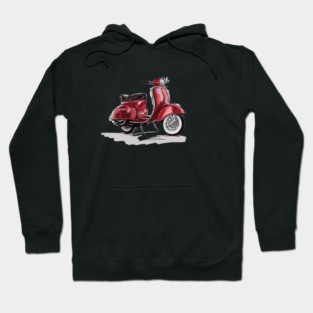 Red Vespa Scooter Hoodie