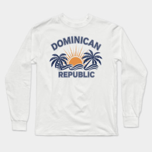 Dominican Republic, Vibrant Tropical Design for Caribbean Lovers Long Sleeve T-Shirt
