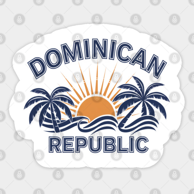 Dominican Republic, Vibrant Tropical Design for Caribbean Lovers Sticker by Pixel Threads 
