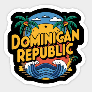 Dominican Republic, Vibrant Tropical Design for Caribbean Lovers Sticker