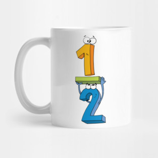 fractions of one half where the two holds the one on the green line Mug