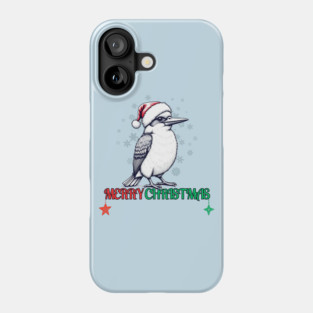 Merry Christmas kookaburras, Australian Bird Phone Case