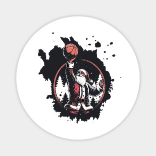 Santa Claus Basketball Magnet