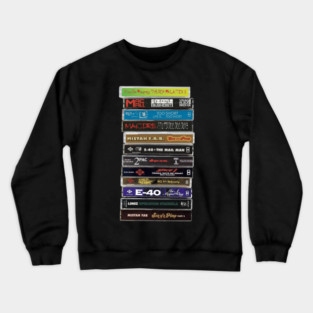 Bay Area Dope Tapes Hyphy Mob Cassette Mi Tapes Bay area Hip Hop History Fan Art Merch Gear C Crewneck Sweatshirt