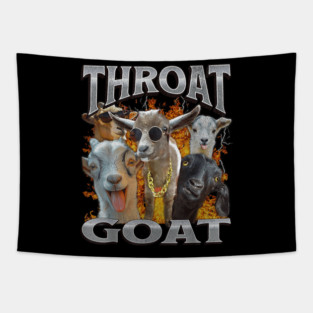 Throat Goat Funny Offensive Adult Humor Bootleg Y2K Graphic T-Shirt Tapestry