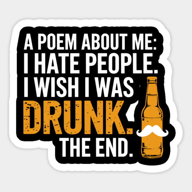 I Hate People Wish I Was Drunk Introvert Alcohol Humor Magnet by Anticorporati