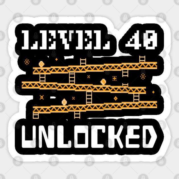 Level 40 Unlocked Sticker by Pixel Threads 