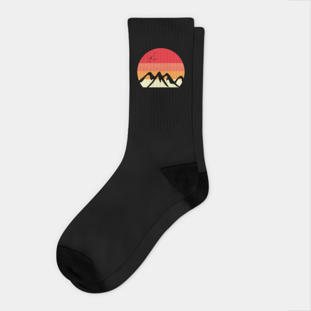 Sunset View of Mountain and Birds Socks by Urbanprint
