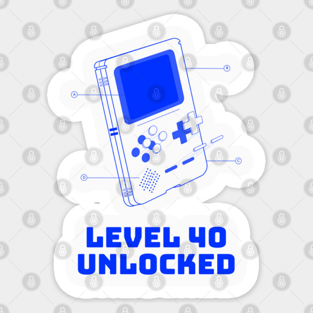 Level 40 Unlocked Sticker by Pixel Threads 