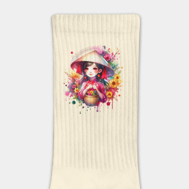 Watercolor Tet Girl by HolidayBug